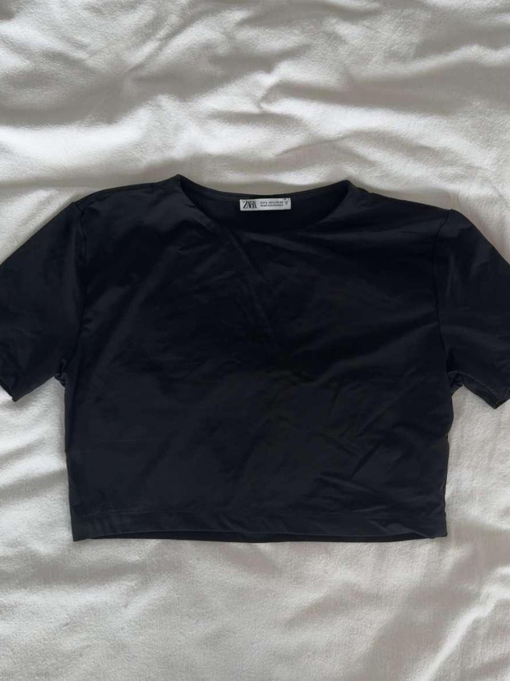Zara Black Cropped Tee